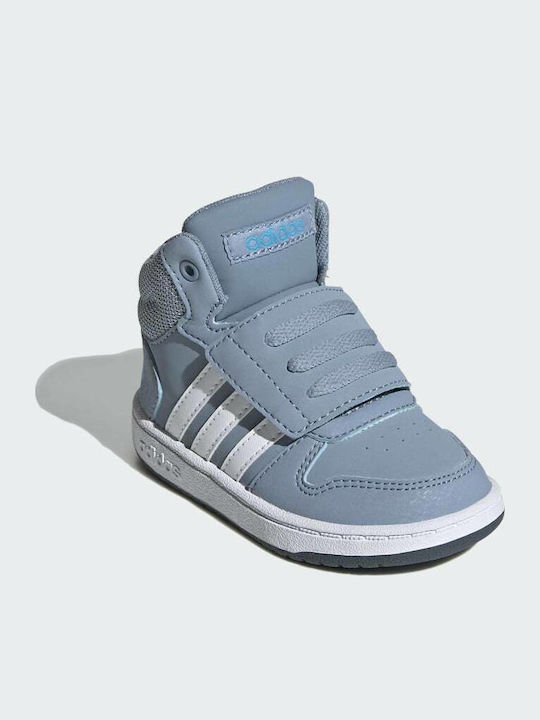 Hoops 2.0 Mid Kids Sneakers High with Hoop & Loop Closure Light Blue
