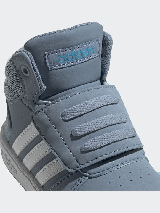 Hoops 2.0 Mid Kids Sneakers High with Hoop & Loop Closure Light Blue