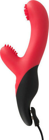 Javida Nubby Silicone Rabbit Vibe Δονητής Rabbit 19cm Κόκκινος