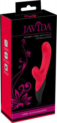 Javida Nubby Silicone Rabbit Vibe Δονητής Rabbit 19cm Κόκκινος