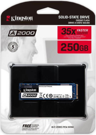 Kingston A2000 SSD 250GB τύπου M.2 με σύνδεση PCI Express 3.0 SA2000M8/250G