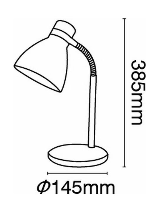 VK Lighting Φωτιστικό Γραφείου με Εύκαμπτο Βραχίονα για Ντουί E27 σε Μπλε Χρώμα