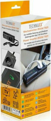 Technaxx Car Inverter 200W to Converter 12V DC in 230V AC with 2xUSB TE21