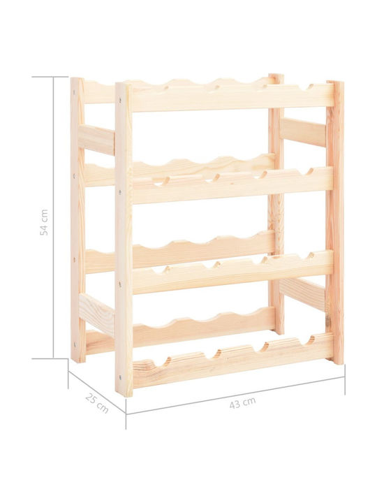 vidaXL С крака Κάβα Ποτών Дърво για 16 Μπουκάλια Бежов 43x25x54εκ.