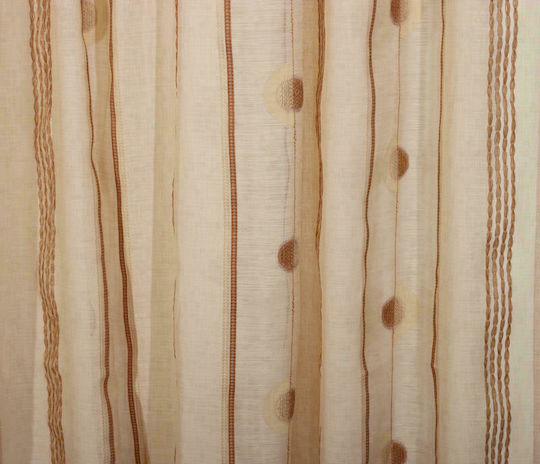 Viopros Κουρτίνα με Τρέσα Brown 140x270εκ.