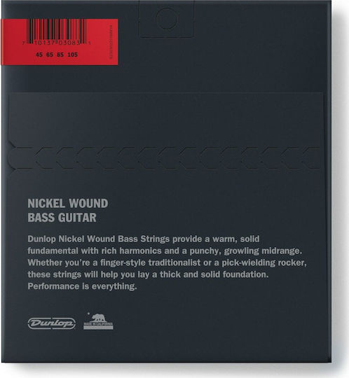 Dunlop Set of Nickel Wound Strings for Bass Bass 45 - 105"