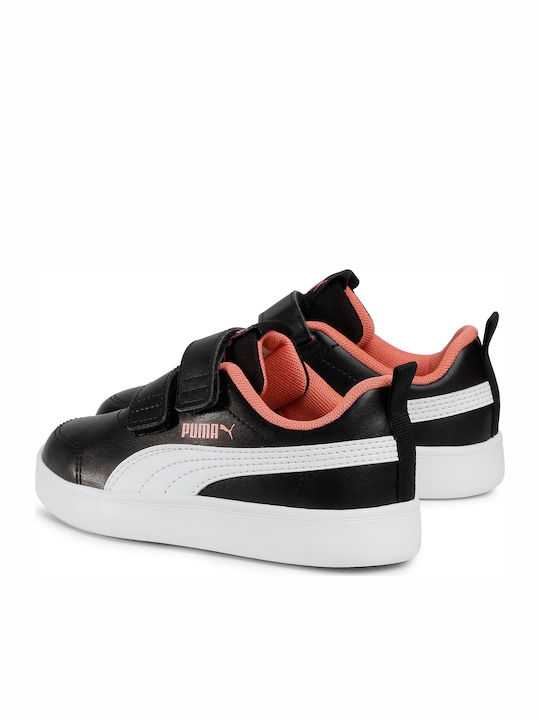 Puma Παιδικό Sneaker Courtflex με Σκρατς Μαύρο