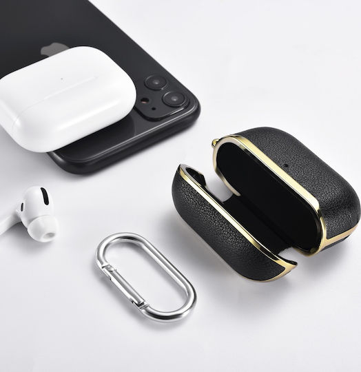 iCarer Electroplating Θήκη Δερματίνης σε Χρυσό χρώμα για Apple AirPods Pro