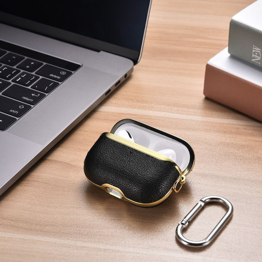 iCarer Electroplating Θήκη Δερματίνης σε Χρυσό χρώμα για Apple AirPods Pro