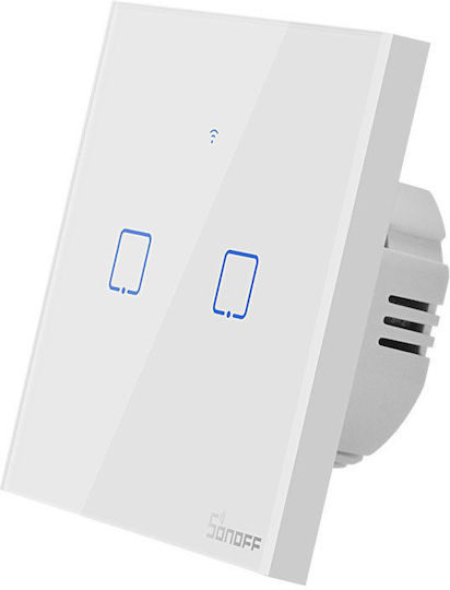 Sonoff TX T1 Recessed Touch Wall Switch Wi-Fi Lighting Two-Way with Frame Medium White