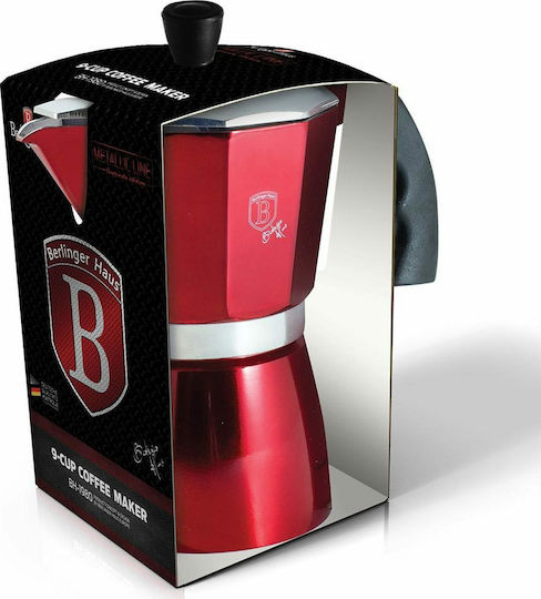 Berlinger Haus Stovetop Espresso Pot 9 Cups Red