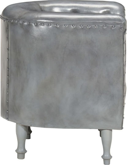Μπάρελ Γκρι Sessel aus echtem Leder Gray 61x60x68cm