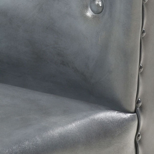 Μπάρελ Γκρι Sessel aus echtem Leder Gray 61x60x68cm