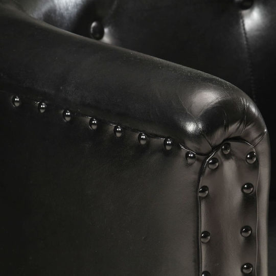 Барел Фотьойл от Естествена Кожа Dark 61x60x68см