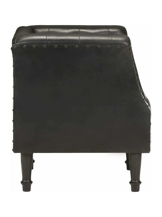 Armchair from Genuine Leather Black 60x57x64cm