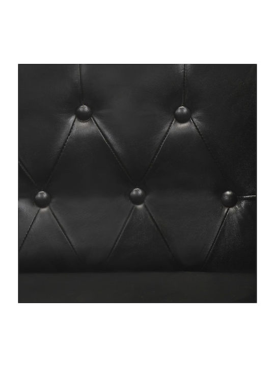 Armchair from Genuine Leather Black 60x57x64cm
