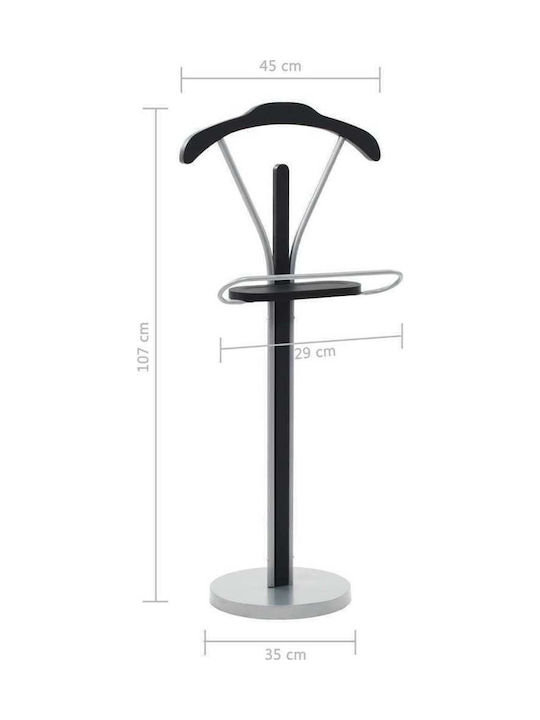 vidaXL Гардеробна стойка Черен 45x35x107см