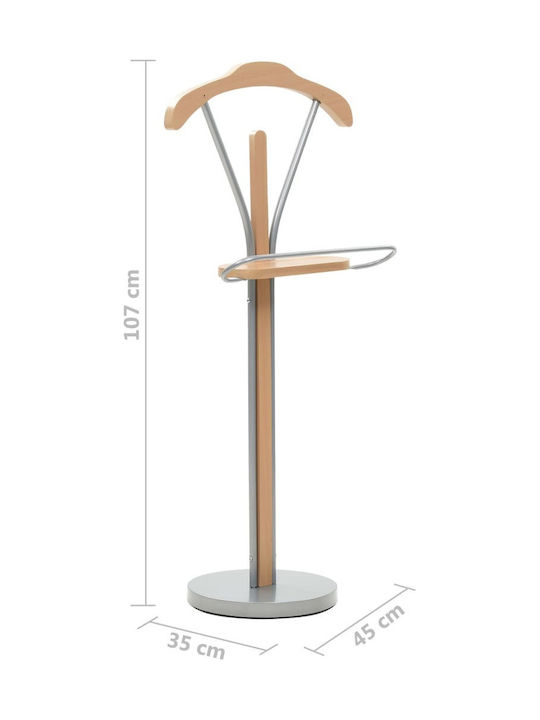 vidaXL Floor Garment Rack made of Wood Brown 45x35x107cm