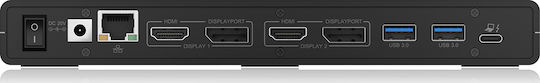 Icy Box USB-C Docking Station με HDMI/DisplayPort 4K PD Ethernet και σύνδεση 2 Οθονών Μαύρο (IB-DK2245AC)