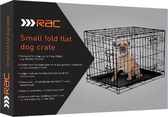 Rac Метална Клетка За Куче Small С 2 Врати Черен 61x45x53см