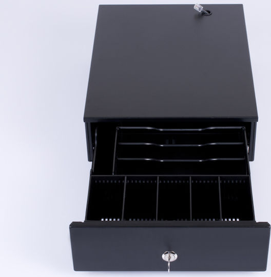 Datecs Cash Drawer Black with 5 Coin Slots and 4 Slots for Bills 24x33x10.4cm