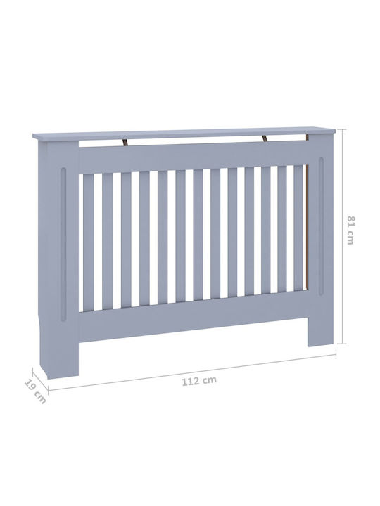 vidaXL Κάλυμμα Καλοριφέρ από MDF Γκρι 112x19x81cm