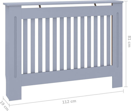 vidaXL MDF Gray Radiator Cover 112x19x81cm