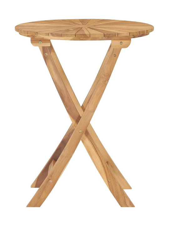 Garten- und Terrassentisch für Kleine Außenbereiche aus Teak Zusammenklappbar 60x60x75cm