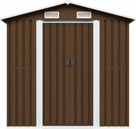 Metallic Garden Warehouse Galvanized Brown with Air Vents L2.04xW1.32xH1.86m