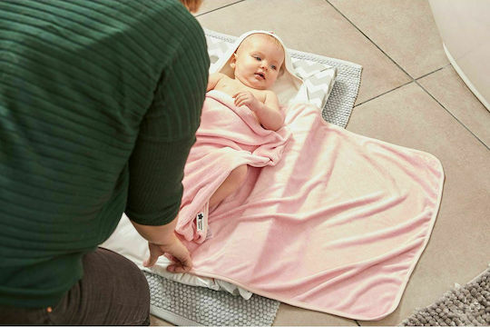 Grobag Βρεφική Κάπα-Μπουρνούζι με Κουκούλα Gro Towel Ροζ 48x100εκ.