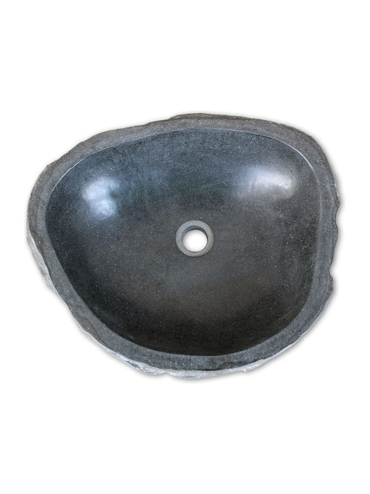 vidaXL River Stone Надеждна мивка Камък 53x49x15см Сив