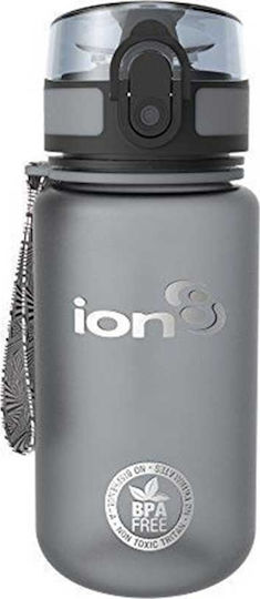 Ion8 Sport Pod Παιδικό Παγούρι Πλαστικό με Καλαμάκι Non Spill Γκρι 400ml