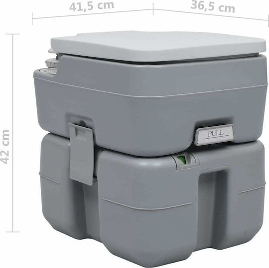vidaXL Chemical Toilet Camping Portable Gray 30lt