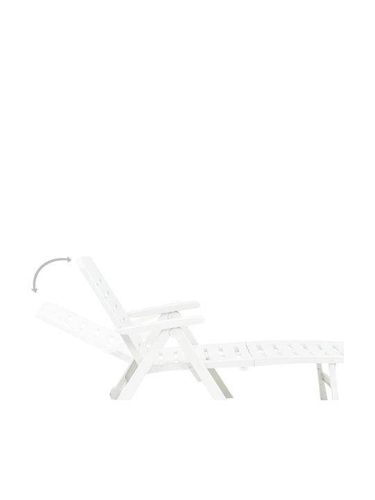 Deckchair Plastic White 189x72x96cm.