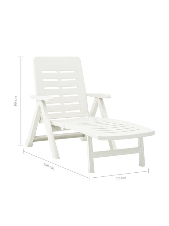 Deckchair Plastic White 189x72x96cm.