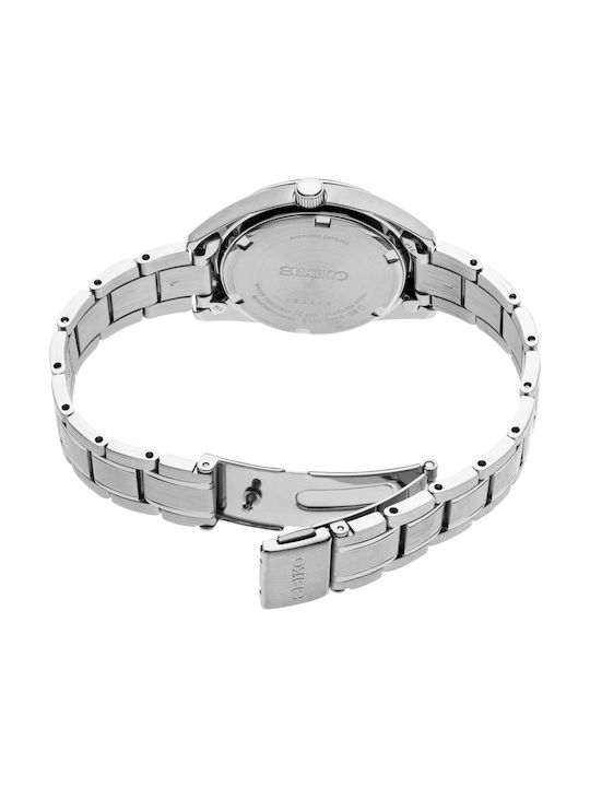 Seiko Essentials Γυναικείο Ρολόι 29.8mm Μπαταρίας με Ασημί Μεταλλικό Μπρασελέ