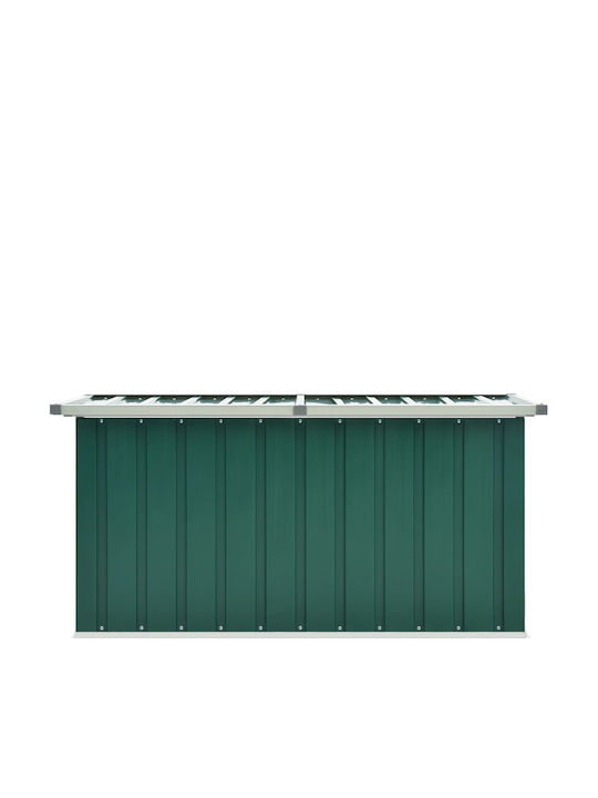 vidaXL Cutie de depozitare pentru exterior Metalic Verde L129xW67xH65buc