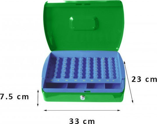 Cash Box with Lock Green Arte TS0608G