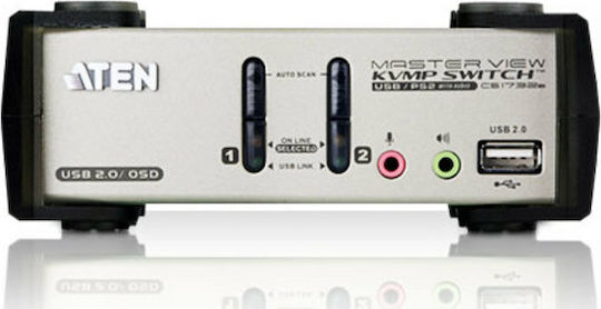 Aten 2-Port PS/2-USB VGA/Audio KVMP Switch with OSD