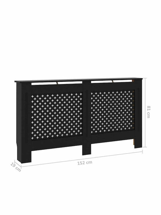 vidaXL Κάλυμμα Καλοριφέρ από MDF Μαύρο 152x19x81cm