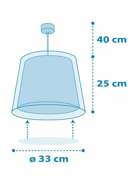 Ango Light Feeling Μονόφωτο Παιδικό Φωτιστικό Κρεμαστό από Πλαστικό 23W με Υποδοχή E27 Blue