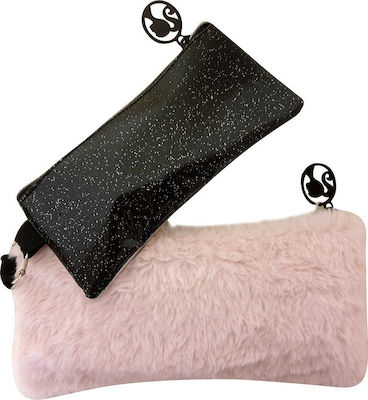 Gim Fur Fashion Pencil Case with 2 Compartments Pink