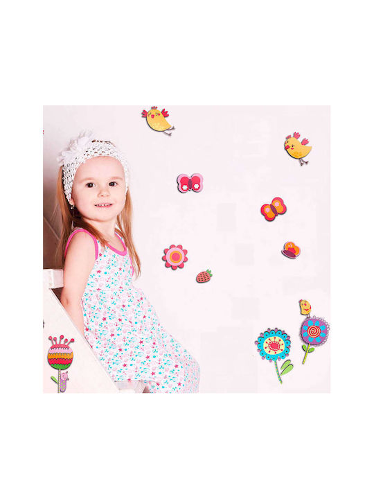 Ango Autocolant Decorativ pentru Copii Perete 3D Spumă Birds & Flowers 31.5x36buc 15buc