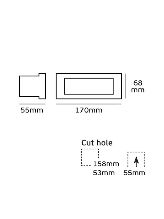 VK Lighting Lampă De Tavan Led Încorporat 1.6W 17x6.8cm VK Lighting Lampă De Tavan Led Încorporat 1.6W 17x6.8cm