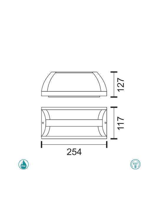 Spot Light Wall-Mounted Outdoor Ceiling Light E27 IP44