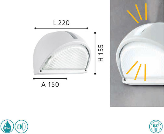 Eglo Onja Επιτοίχια Εξωτερική Πλαφονιέρα E27 IP44 22x15.5x15.5εκ.