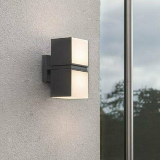 Lutec Cuba Επιτοίχια Εξωτερική Πλαφονιέρα LED IP54 23W με Θερμό Λευκό Φως Διπλής Δέσμης 21.3x14.7x10εκ.