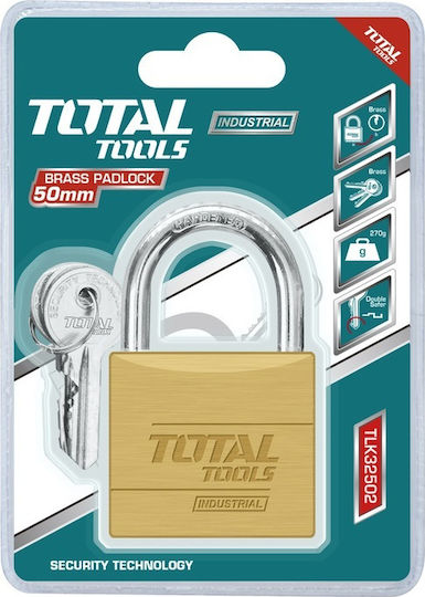 Total Steel Padlock Brass with Key 70mm 1pcs