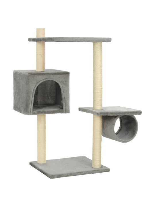 vidaXL Cat Tree Gray 260 cm Scratching Post Cat Trees Gray Ceiling 7 levels 70x58x260cm
