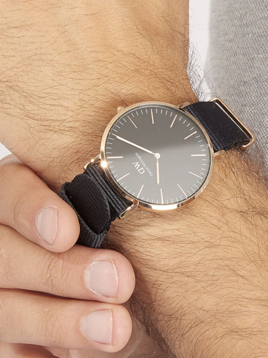 Daniel Wellington Classic Cornwall Ρολόι Μπαταρίας με Υφασμάτινο Λουράκι